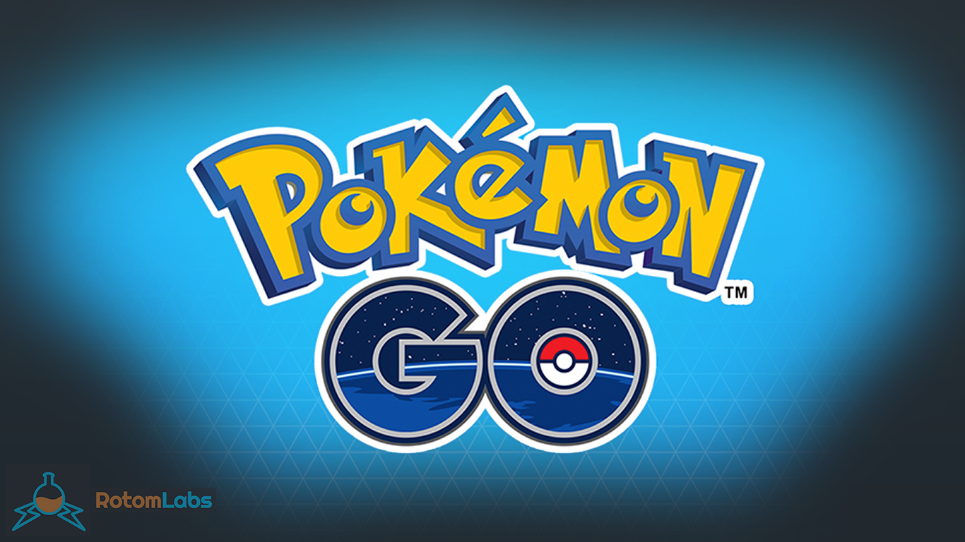 The Pokémon GO Logo on a blue background used as a banner image for the RotomLabs website