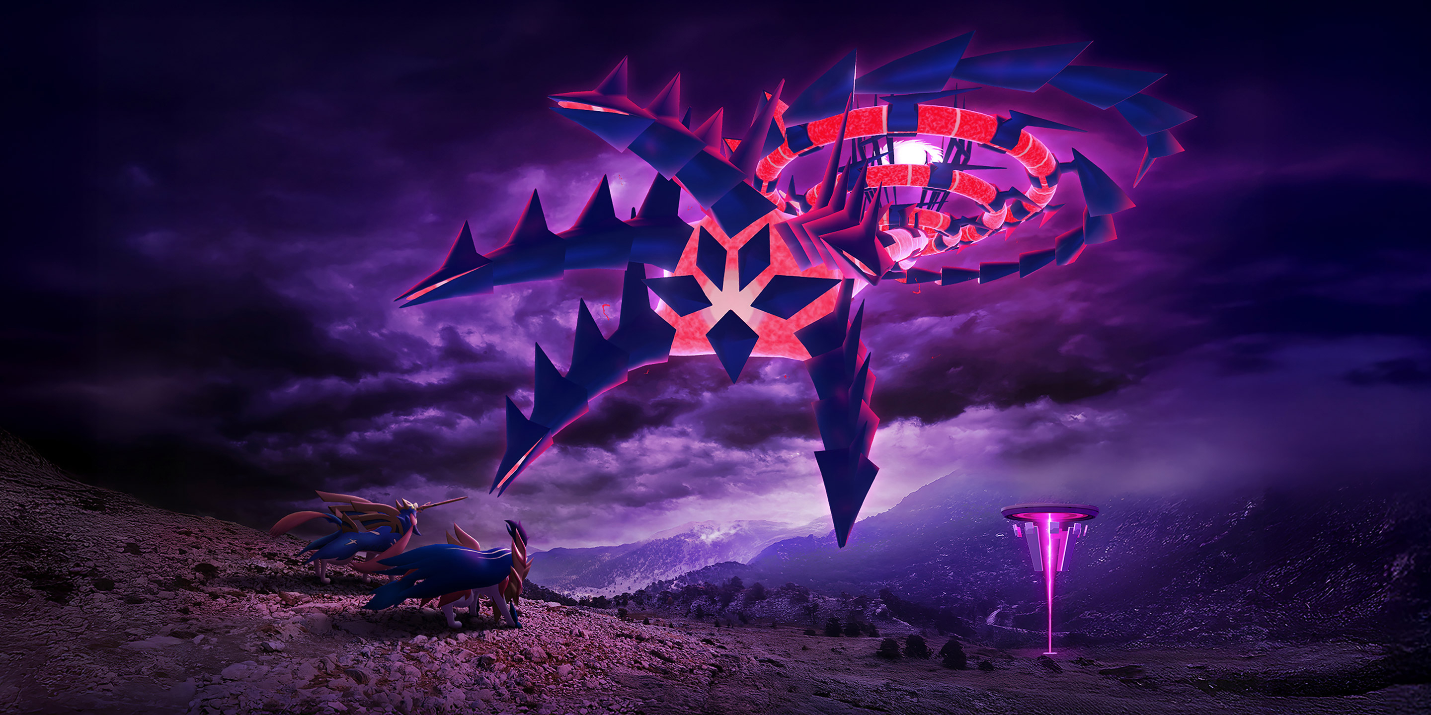 Pokemon Go Dark Skies key art image featuring Eternatus