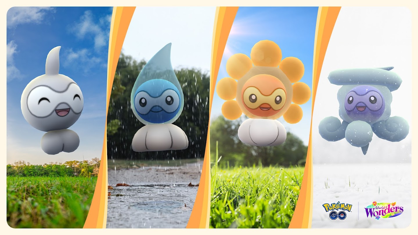 Banner for Weather Week featuring all of the different forms of Castform in their respective weather.